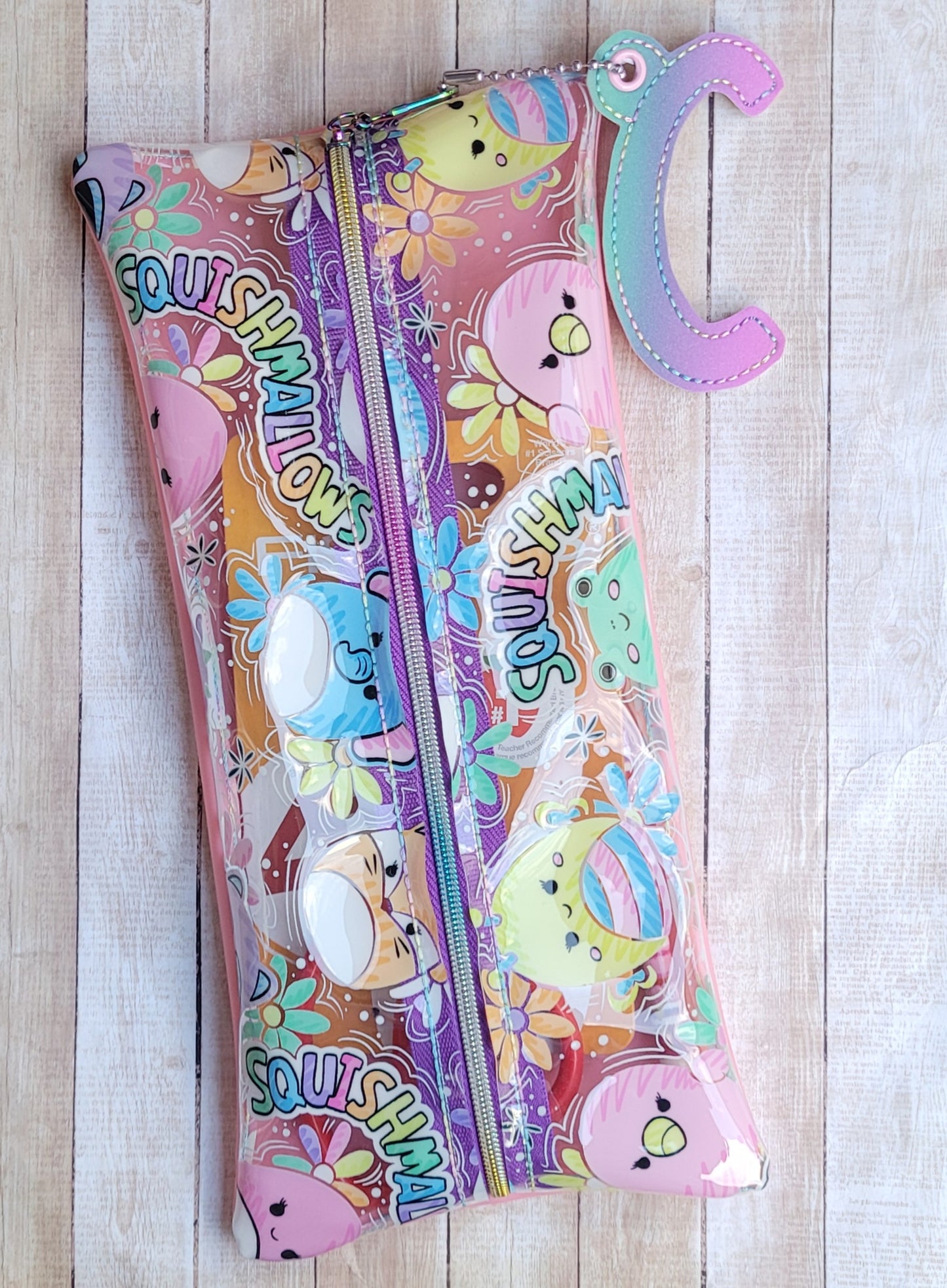 Clear Printed Vinyl Pencil Pouch