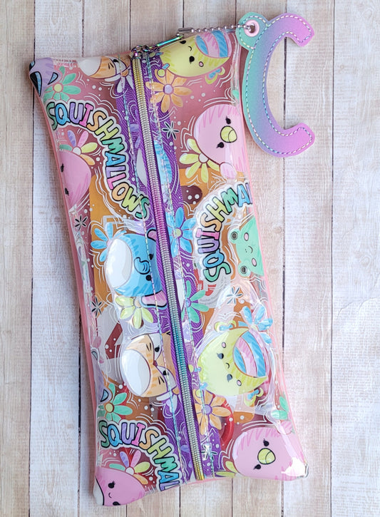Clear Printed Vinyl Pencil Pouch