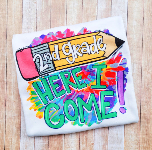 Grade Here I Come print shirt