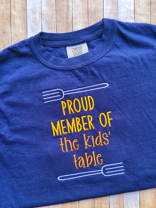 Embroidered Member of the Kids Table SS Tee
