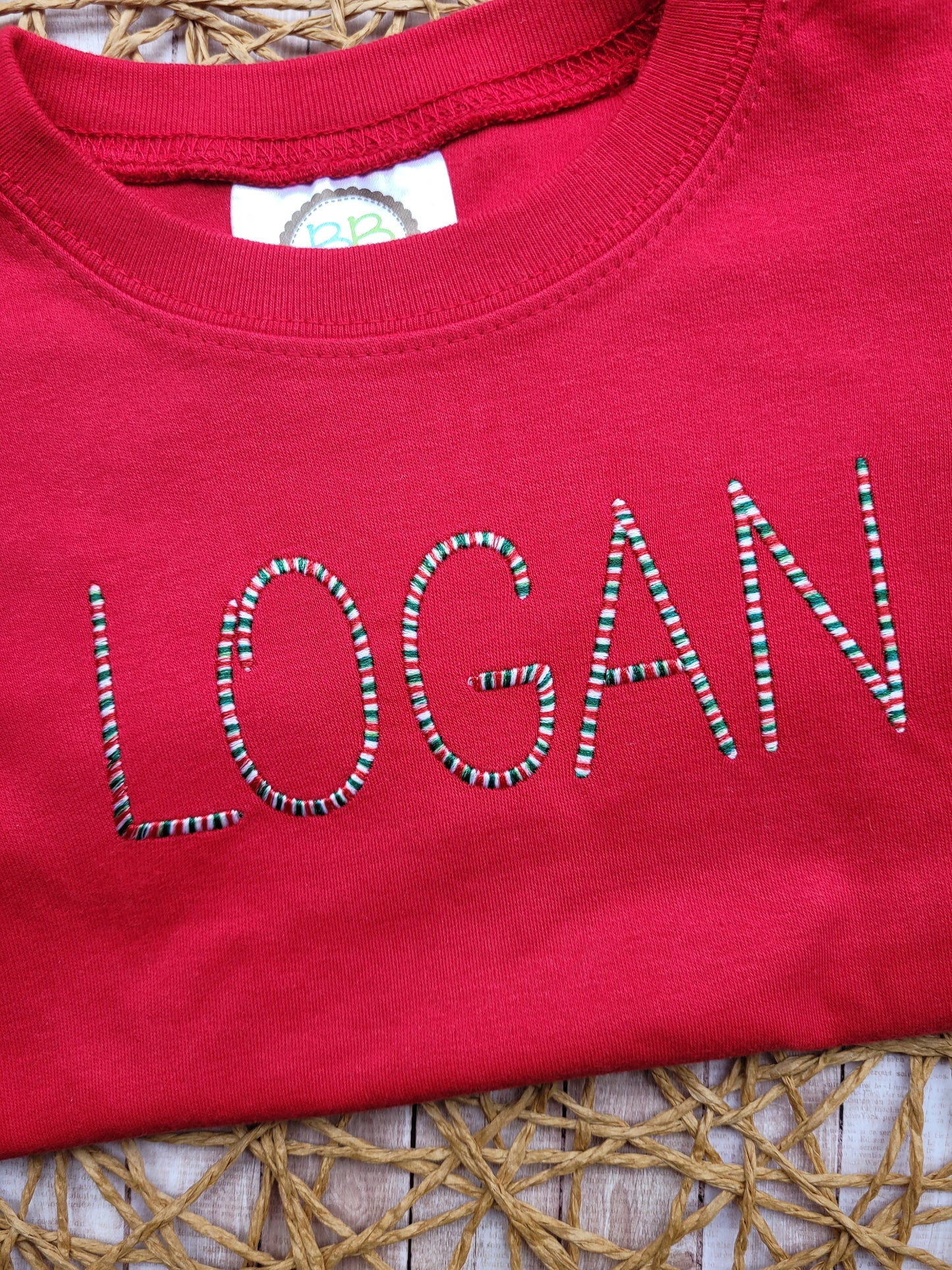 Candy Cane Personalized Long Sleeve Shirt