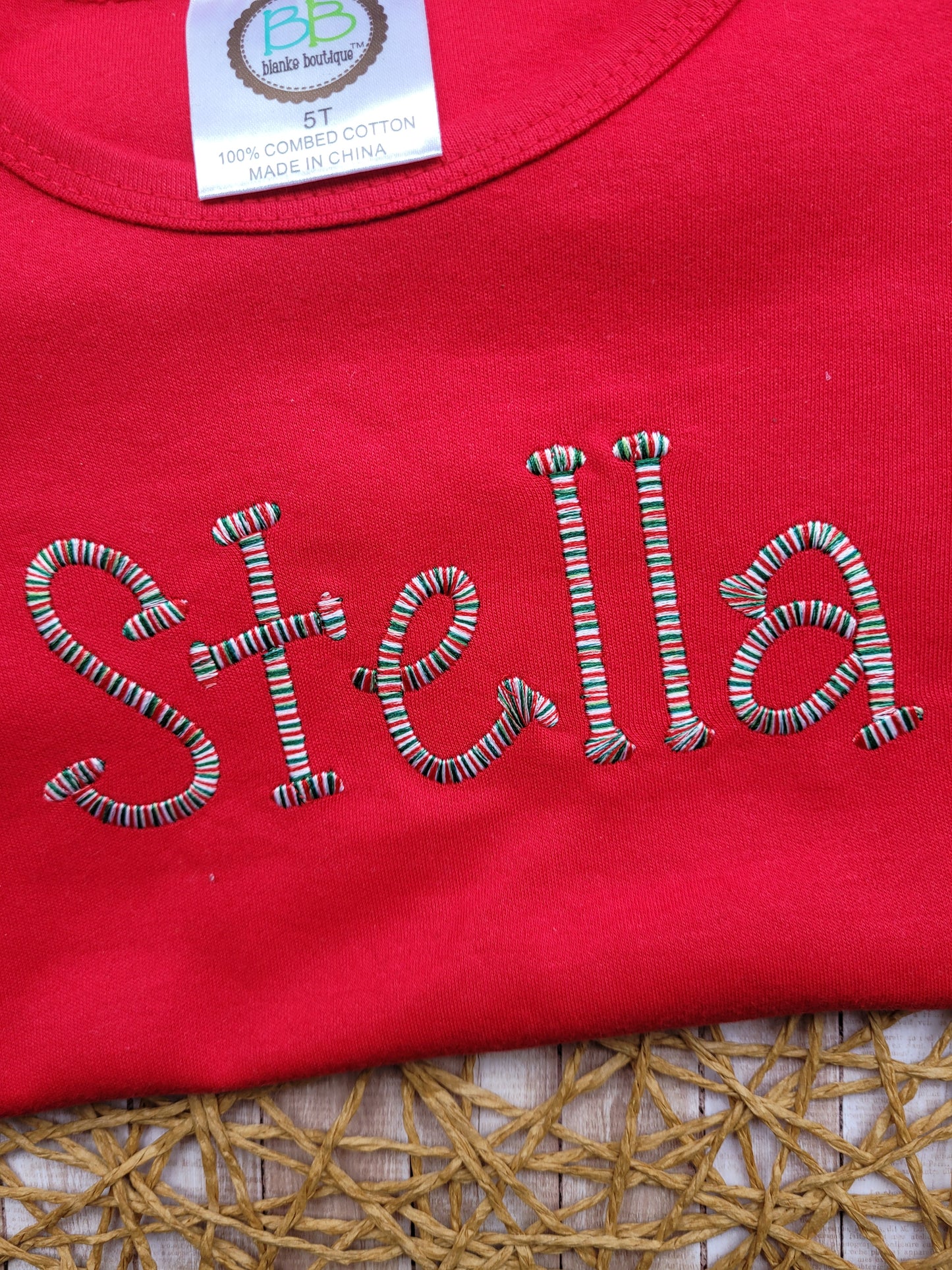 Candy Cane Personalized Long Sleeve Shirt