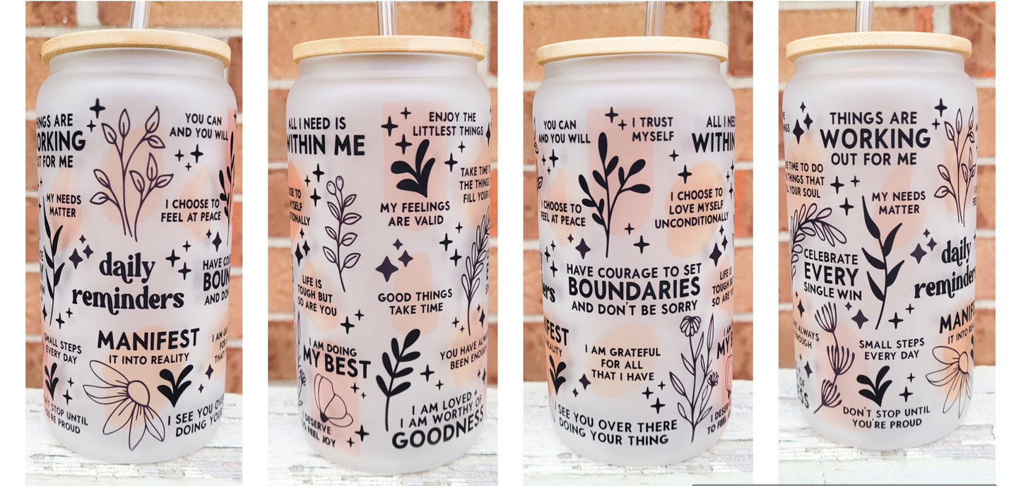 Affirmation Frosted Glass Tumbler